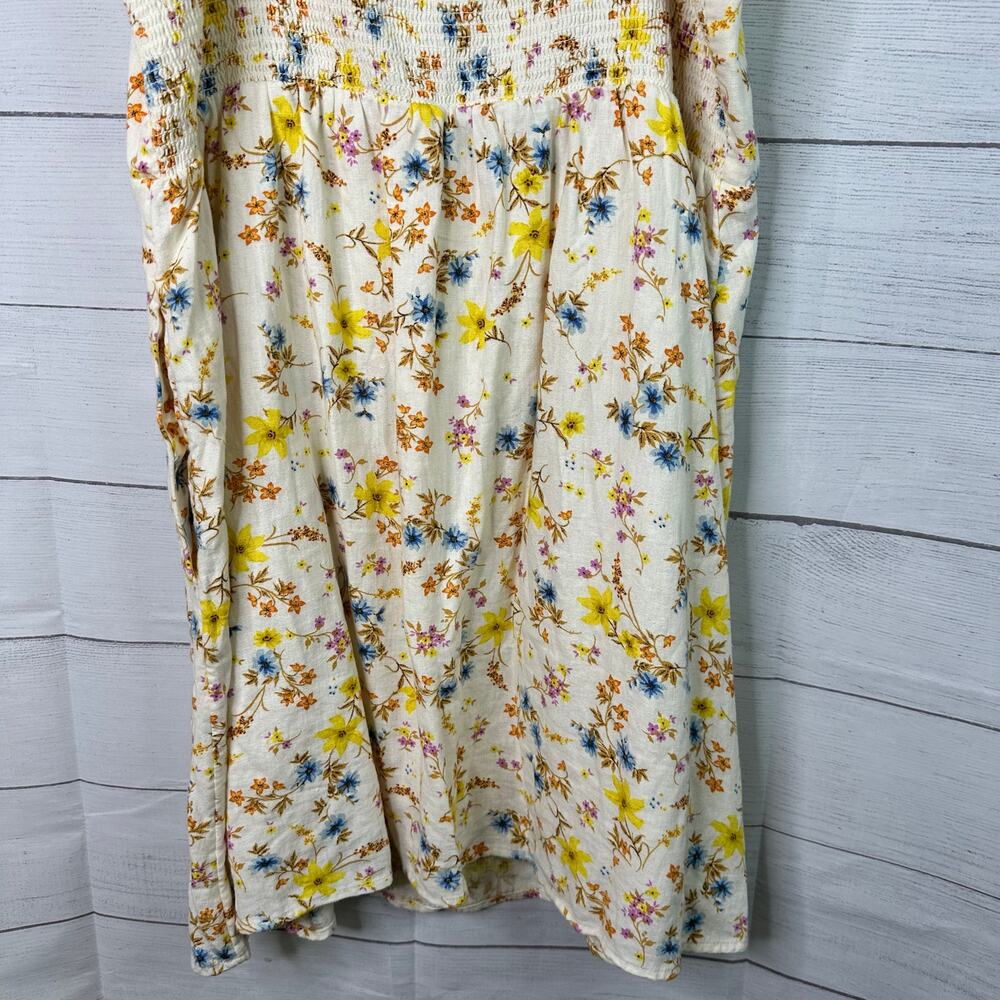 Old Navy Womens size XL Fit & Flare Tie-Strap Linen-Blend Floral Mini Dress - Picture 7 of 11